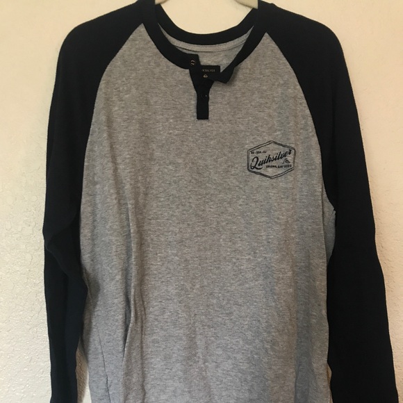 Quiksilver Other - Gray and navy Quiksilver Henley long sleeve